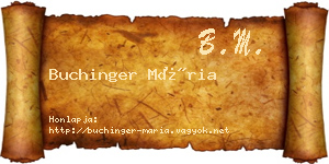Buchinger Mária névjegykártya